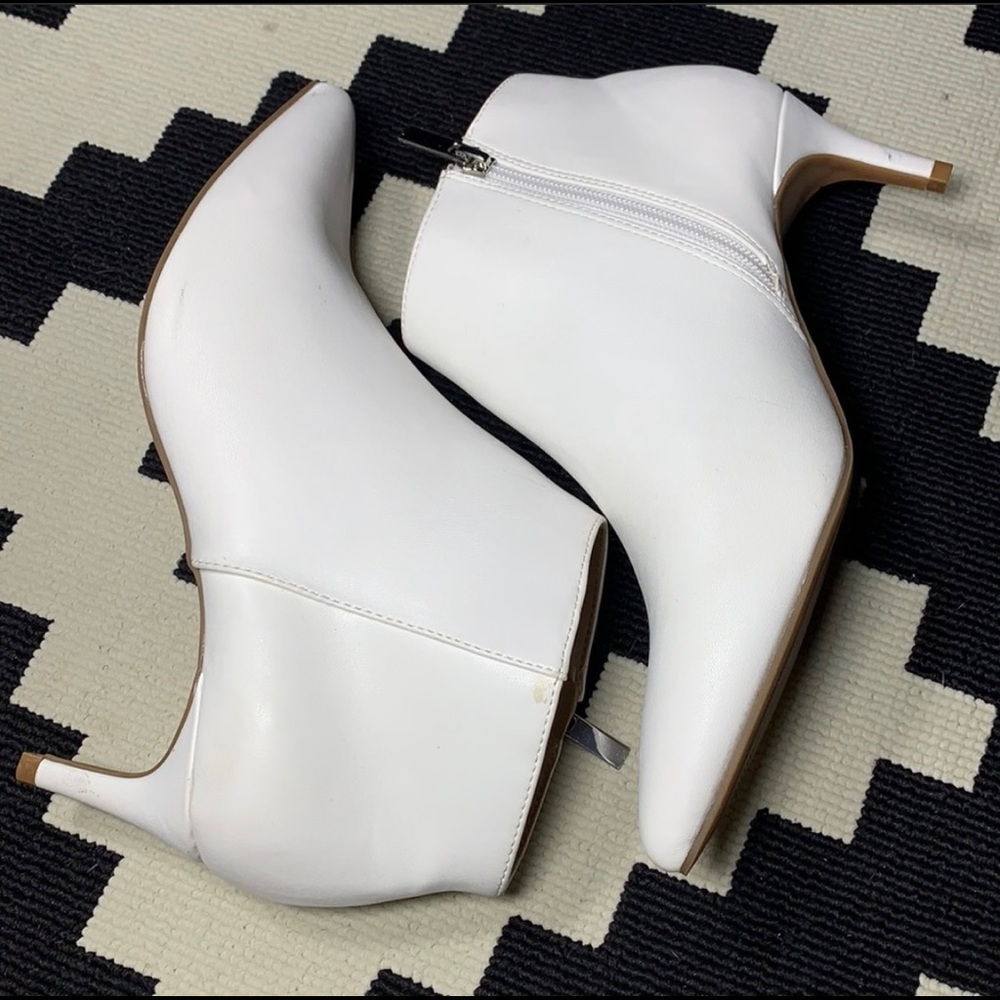 A NEW DAY, white, pointy toe booties!!